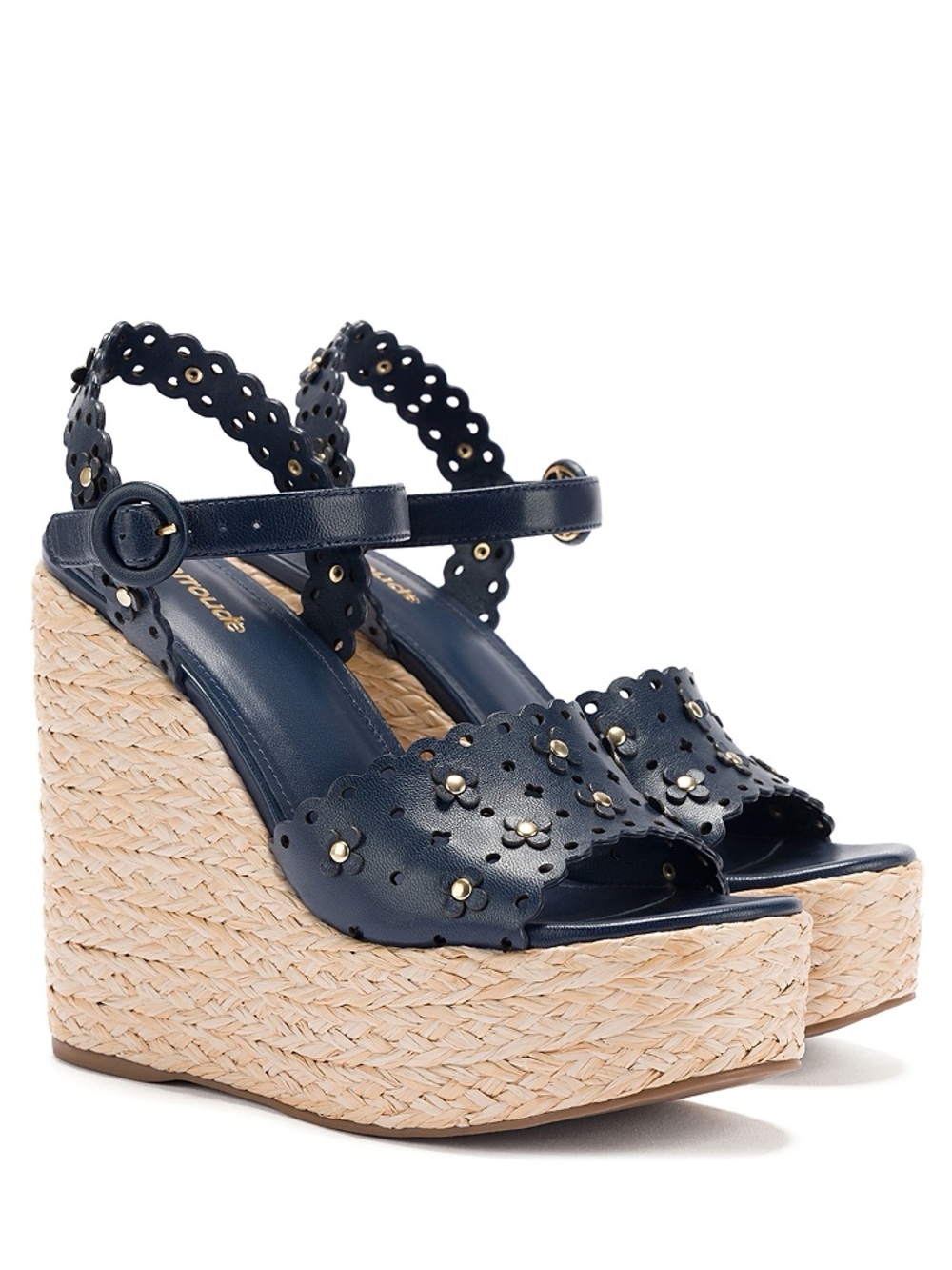 Larroude Jasmine Floral Espadrille Wedge Sandals